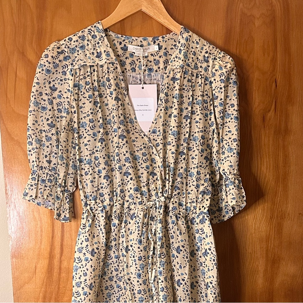 NWT Christy Dawn Della Dress Larkspur Ditsy Field Silk Cotton, Small